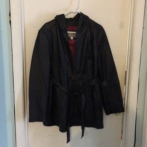 Plus size leather jacket